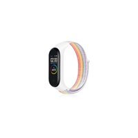Xiaomi Mi Band 6 Uyumlu Naylon Örgü Akıllı Bileklik Kordonu Beyaz