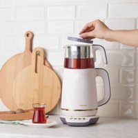 Homend Royaltea 1760H Konuşan Cam Demlikli 1800 W Plastik Gövdeli Krem Çay Makinesi