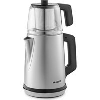 Arçelik K 3293 Cam Demlikli 1650 W Çelik Gövdeli İnox Vintage Çay Makinesi