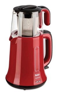 Fakir Teatime Cam Demlikli 1650 W Plastik Gövdeli Kırmızı Retro Çay Makinesi