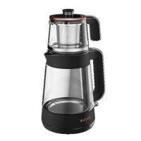 Arçelik CM 6964 S Resital Cam Demlikli 1900 W Işıklı Cam Gövdeli Siyah Retro Çay Makinesi
