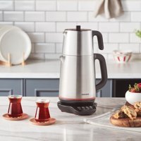 Homend Royaltea 1708H Çelik Demlikli 1800 W Çelik Gövdeli İnox Retro Çay Makinesi