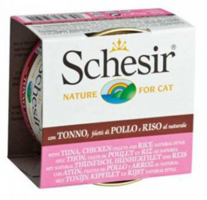 Schesir Pirinçli Tavuklu ve Ton Balıklı Yetişkin Yaş Kedi Maması 85 gr