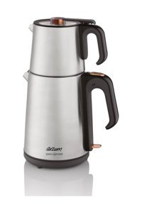 Arzum AR3023-INX Çelik Demlikli 1650 W Çelik Gövdeli İnox Retro Çay Makinesi