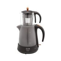 Arzum AR 3079 Cam Demlikli 1650 W Plastik Gövdeli Gri Vintage Çay Makinesi