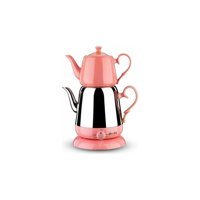 Korkmaz Nosta A339 - 01 Porselen Demlikli 2000 W Çelik Gövdeli İnox-Pembe Çay Makinesi