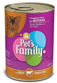 Pets Family Dana Etli Yavru Yaş Kedi Maması 410 gr
