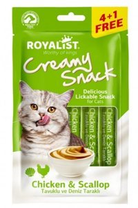Royalist Creamy Snack Deniz Taraklı Tavuklu Ezme Yaşlı Yaş Kedi Maması 15 gr