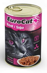 Eurocat Biftekli Soslu Yetişkin Yaş Kedi Maması 415 gr