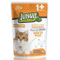 Jungle Pouch Kısırlaştırılmış Tavuklu Soslu Yetişkin Yaş Kedi Maması 100 gr