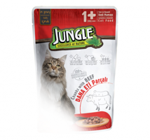 Jungle Pouch Dana Etli Soslu Yetişkin Yaş Kedi Maması 100 gr