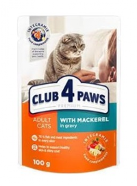 Club4Paws Premium Pouch Uskumrulu Yetişkin Yaş Kedi Maması 100 gr