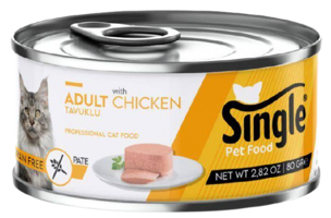 Single Pate Tavuklu Yetişkin Yaş Kedi Maması 80 gr