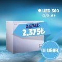 Uğur UED 360 D-S F Enerji Sınıfı 270 lt Yatay Solo Sandık Tipi Mini Derin Dondurucu Beyaz