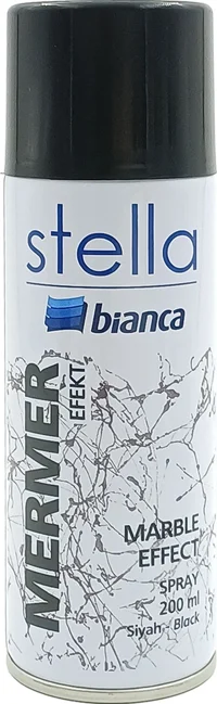 Bianca Stella İnce Mermer Efekt Sprey Boya Siyah 200 Ml 0001 Beyaz