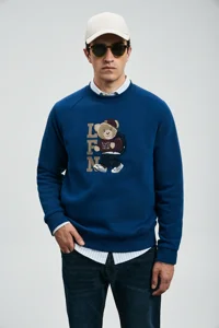 Lufian Storm Erkek Sweatshirt Saks Saks 112030172100240 Saks