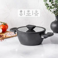 Emsan Diamente Derin Tencere 20 cm - Siyah