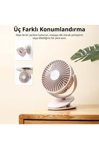 Ugreen 2000MAH Sessiz 3 Kademeli USB Masaüstü Kullanımlı Vantilatör