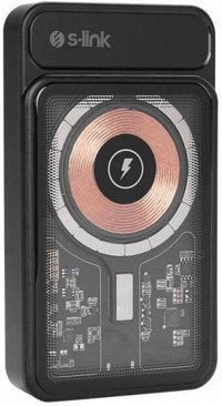 S-link V100 10000 mAh Hızlı Şarj Mıknatıslı USB & Type C Kablolu Powerbank
