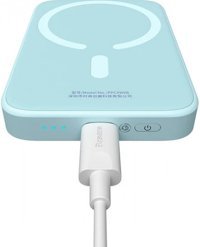 Baseus PPCXW06 6000 mAh Hızlı Şarj USB & Type C Çoklu Kablolu Powerbank Mavi