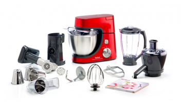 Tefal Masterchef Gourmet Doğrayıcılı Rendeli Çırpıcılı 900 W Mutfak Robotu Kırmızı