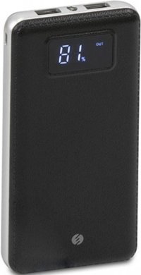 S-link IP-G18 12000 mAh Hızlı Şarj Işıklı Dijital Göstergeli USB & Type C Çoklu Kablolu Powerbank Siyah