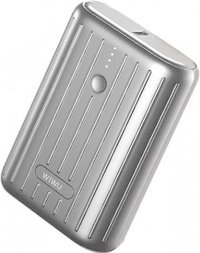 Wiwu JC-08 10000 mAh Hızlı Şarj USB & Type C Çoklu Kablolu Powerbank Gümüş