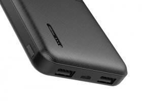 S-link IP-G10 10000 mAh Hızlı Şarj Micro USB Çoklu Kablolu Powerbank Siyah