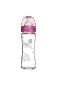 Chicco Well-Being Cam Gaz Yapmayan Antikolik Kulpsuz 2+ Ay Desenli Pembe Yuvarlak Uçlu Bebek Biberon 240 ml