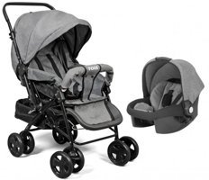 Tois Baby Ocean Pro Çift Yönlü Katlanabilir 360 Derece Dönen Tam Yatar Kabin Tipi Travel Sistem Bebek Arabası Gri