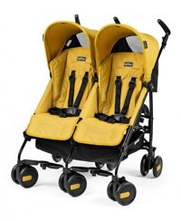 Peg Perego Pliko Mini Classico Twin Katlanabilir Tek Elle Kapanan 360 Derece Dönen Tam Yatar Puset Bebek Arabası Sarı