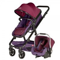 Baby2Go 6041 Venüs Çift Yönlü Katlanabilir 360 Derece Dönen Tam Yatar Travel Sistem Bebek Arabası Mor