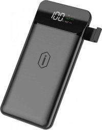 Wiwu W2 10000 mAh Hızlı Şarj Dijital Göstergeli USB & Type C Çoklu Kablolu Powerbank Siyah