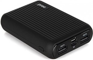 Preo Pocket 10000 mAh Hızlı Şarj USB & Type C Çoklu Kablolu Powerbank Siyah