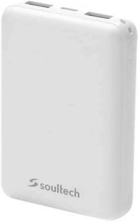 Soultech Comfort 10000 mAh Hızlı Şarj USB & Type C Çoklu Kablolu Powerbank Beyaz