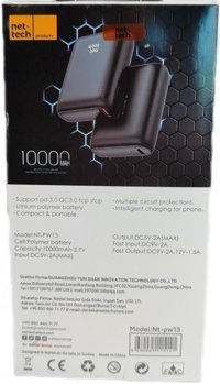 NeTtech NT-PW13 10000 mAh Hızlı Şarj USB & Type C Çoklu Kablolu Powerbank