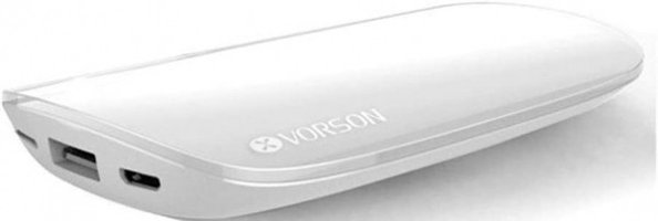 Vorson Shell 6000 mAh Hızlı Şarj Micro USB Kablolu Powerbank Beyaz