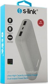 S-link IP-G23 20000 mAh Hızlı Şarj Micro USB Çoklu Kablolu Powerbank Beyaz