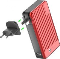 Xipin T106 10000 mAh Hızlı Şarj USB & Type C Çoklu Kablolu Powerbank Kırmızı