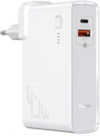 Baseus Gan 10000 mAh Hızlı Şarj USB & Type C Çoklu Kablolu Powerbank Beyaz