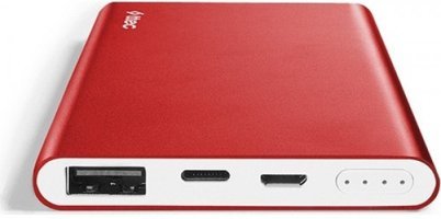Ttec AlumiSlim 5000 mAh Hızlı Şarj USB & Type C Kablolu Powerbank Kırmızı