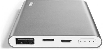 Ttec AlumiSlim 5000 mAh Hızlı Şarj USB & Type C Kablolu Powerbank Gri