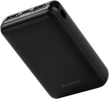 Soultech Comfort 10000 mAh Hızlı Şarj USB & Type C Çoklu Kablolu Powerbank Siyah