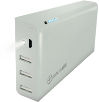 Tunçmatik Mini Charge 20000 mAh Hızlı Şarj Işıklı Micro USB Çoklu Kablolu Powerbank Beyaz