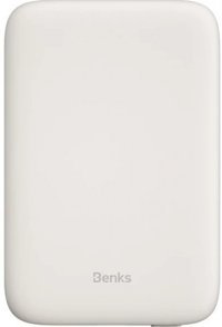 Benks MP01 5000 mAh Hızlı Şarj Mıknatıslı USB & Type C Kablolu Powerbank Beyaz