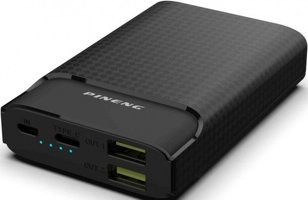 Pineng PN-986 10000 mAh Hızlı Şarj USB & Type C Çoklu Kablolu Powerbank Siyah