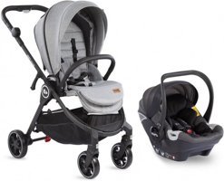 Kraft Onyx Armour Çift Yönlü Katlanabilir Tek Elle Kapanan 360 Derece Dönen Tam Yatar Kabin Tipi Travel Sistem Bebek Arabası Gri