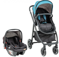 Baby2Go Mia Çift Yönlü Katlanabilir Tek Elle Kapanan 360 Derece Dönen Tam Yatar Kabin Tipi Travel Sistem Bebek Arabası Gri
