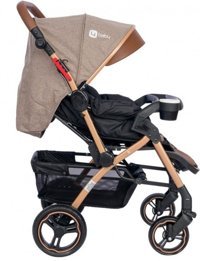 4 Baby AB-350 Active Çift Yönlü Katlanabilir 360 Derece Dönen Tam Yatar Kabin Tipi Puset Bebek Arabası Kahverengi