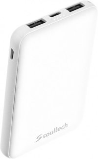 Soultech Comfort 5000 mAh Hızlı Şarj USB & Type C Çoklu Kablolu Powerbank Beyaz